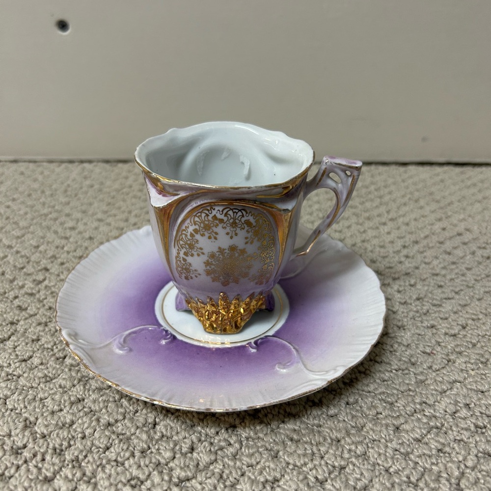 2/$30⚡️- HOME | vintage Purple and gold tea cup and saucer